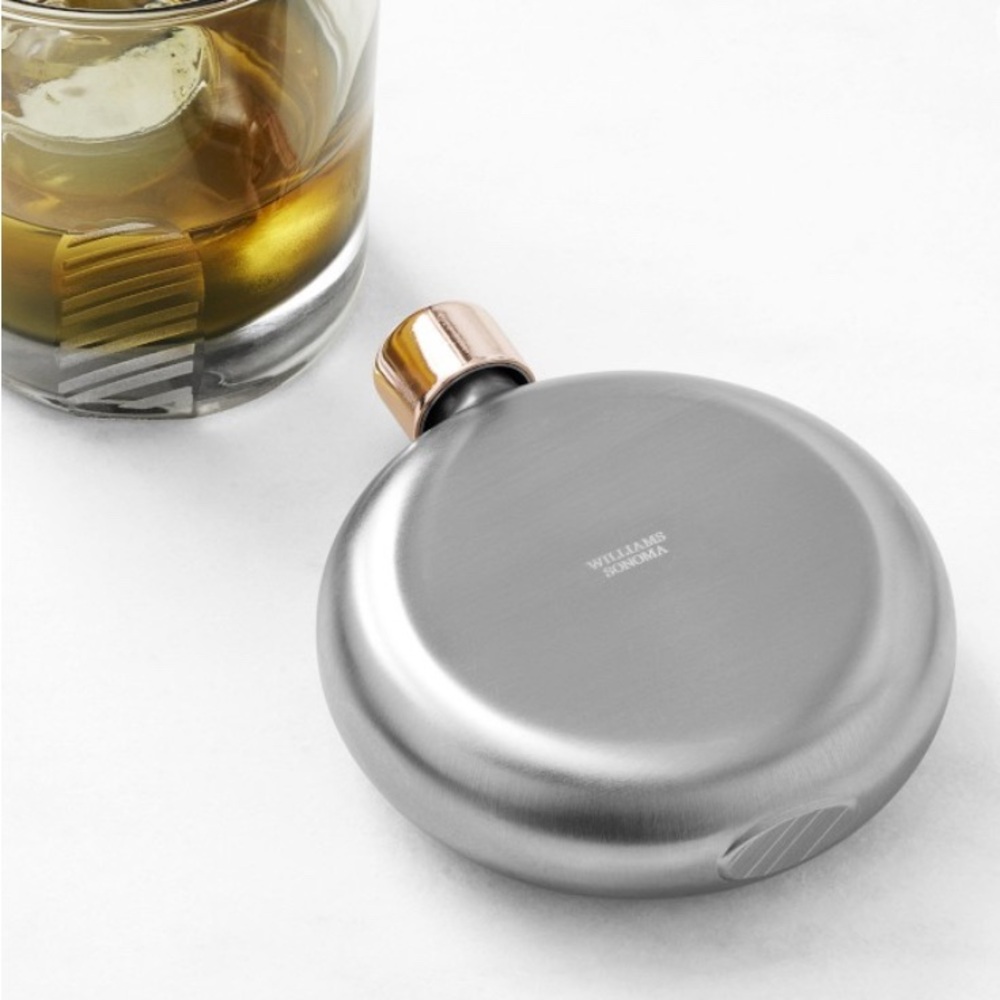Stainless Steel Flask with Gold Cap